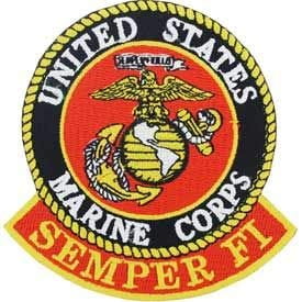 "UNITED STATES MARINE CORPS" - MILITARY PATRIOTIC TAN DUTY-Iron On Patch "UNITED STATES MARINE CORPS" - MILITARY PATRIOTIC TAN DUTY-Iron On Patch